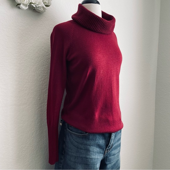 LOFT Burgundy Turtleneck - Picture 8 of 8